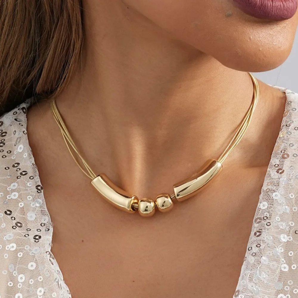 Bimini Beachwear Geometric Golden Necklace - 14kt Vermeil